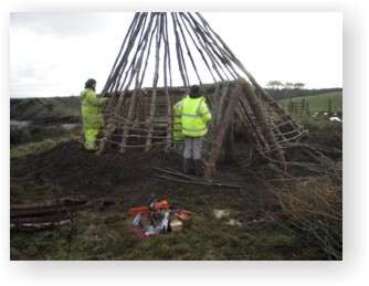 The reconstruction of the Mesolithic hut at Howick