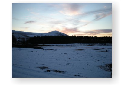 A view across Lanton Quarry towards the Cheviot Hills