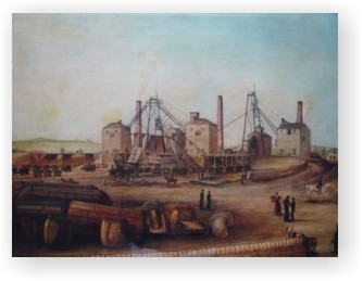 A painting of Crowtrees Colliery as it would have looked when it was in use