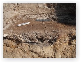 The cremation pit as it appeared before excavation