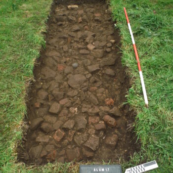 A cobbled yard surface found within Trench 5.