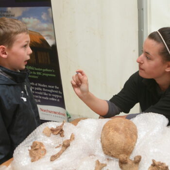 Teaching school children about archaeology at the Glendale Show, Northumberland. © Copyright ARS Ltd 2018