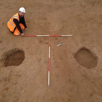 One of the Early Neolithic pit clusters (scales = 2 x 2m).