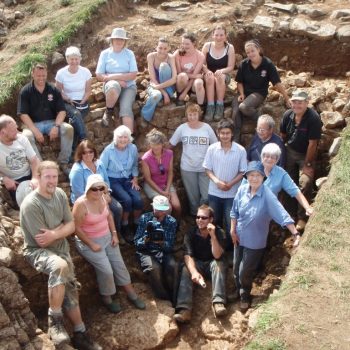 ARS Ltd. staff and volunteers during the excavation at Fin Cop hillfort.