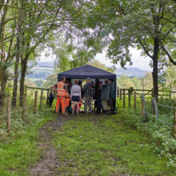 The finds tent from the open day which was at the entrance to the site. © Copyright Sam Devito
