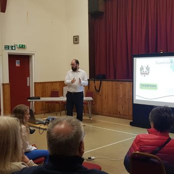 Rupert gives a talk on the results of the excavation to local residents at Bishop Middleham Village Hall.