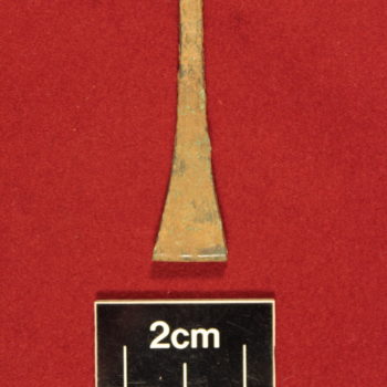 The pair of tweezers which were recovered from the grubenhaus during excavation. © Copyright ARS Ltd 2020
