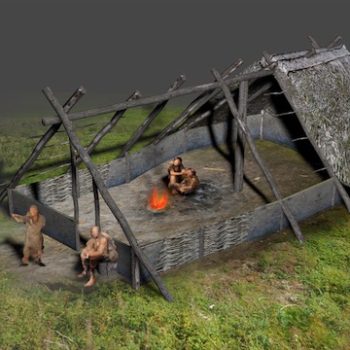 Digital reconstruction of a Neolithic timber-built house. © Copyright ARS Ltd 2020