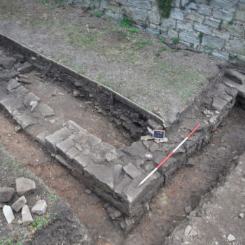 Building 3 wall foundation found during the 2018 excavations. © Copyright ARS Ltd 2020