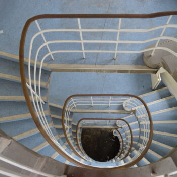 Looking down the stairwell of the Sunnyside Wing. © Copyright ARS Ltd 2020