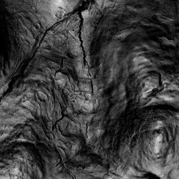 Lidar showing the extent of the survival of archaeological features across the area to the south-east of Yeavering Bell. Such features are very difficult to discern on the ground, even with reference to the lidar! © Copyright ARS Ltd 2021.