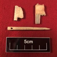 Anglo Saxon bone comb and needle from Black Cat © Copyright ARS Ltd 2022