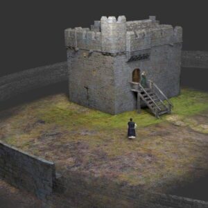 Digital reconstruction of phase 2 of Cresswell Pele Tower c1400 © Copyright ARS Ltd 2021