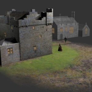 Digital reconstruction of phase 3 of Cresswell Pele Tower c1600 © Copyright ARS Ltd 2021