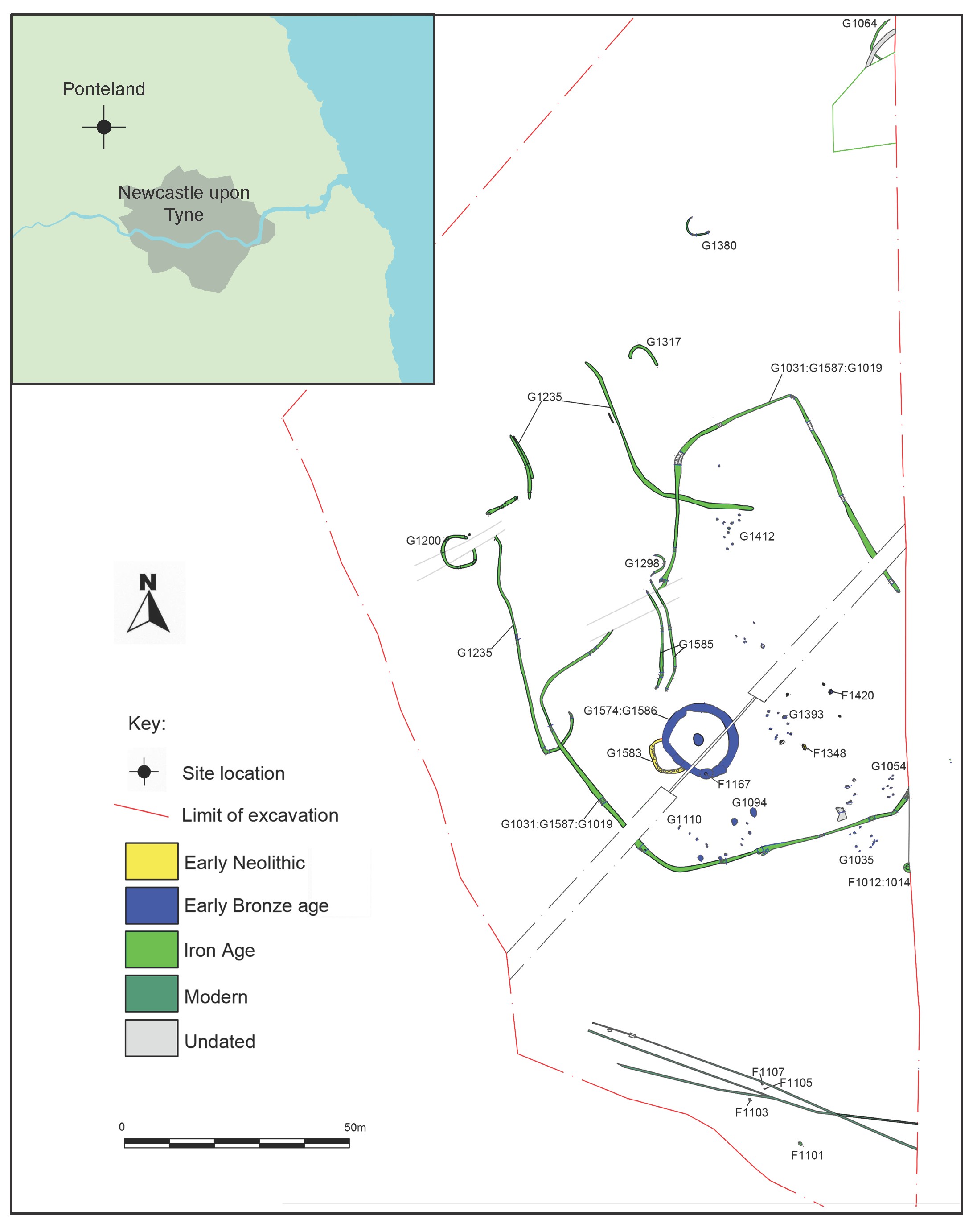 Ponteland site plan with map inset © Copyright ARS Ltd 2023