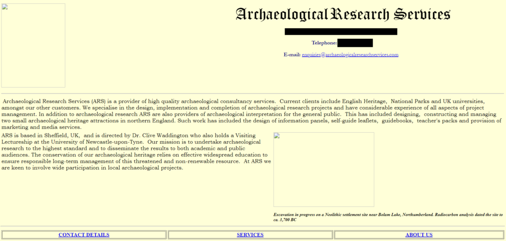 ARS Ltd website in 2003