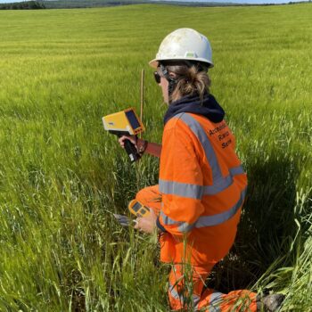 Undertaking geochemical survey and magnetic susceptibility in the field © Copyright ARS Ltd 2023