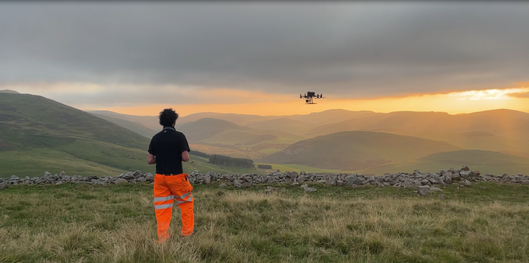 UAV remote sensing underway on Yeavering Bell, Northumberland © Copyright ARS Ltd 2023