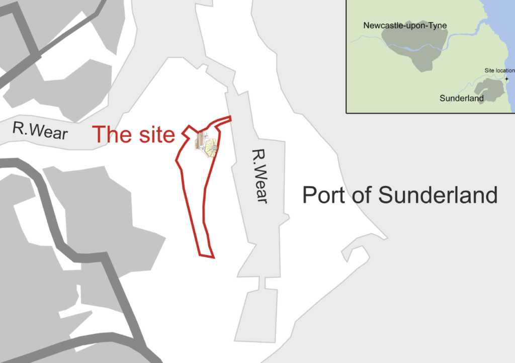 Location and site plan - Port of Sunderland © Copyright ARS Ltd 2023