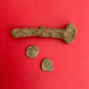 Roman Key and some coins from the newly stripped area © Copyright ARS Ltd 2023