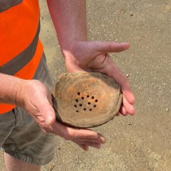 A whey strainer © Archaeological Research Services Ltd 2023