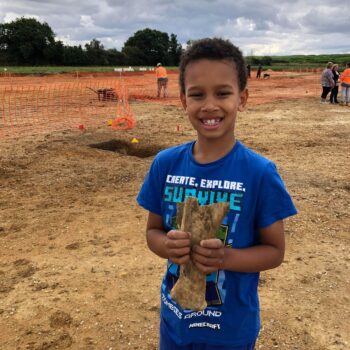 Eight year old Austin enjoyed learning about the Milton dig