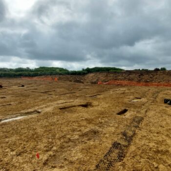 Roman planting beds during excavation © ARS Ltd 2023