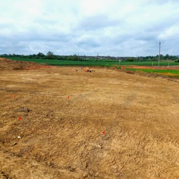 Roman planting rows across slope before excavation © ARS Ltd 2023