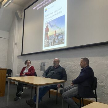 The three speakers take questions on radiocarbon dating and the Fund © ARS Ltd 2024