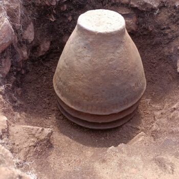 A complete and fully intact Enlarged Food Vessel with a human cremation inside © ARS Ltd 2025