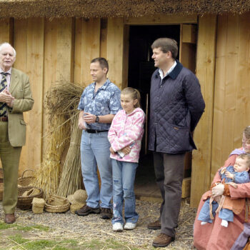 The opening of the reconstructed early medieval hut with speeches by Clive Waddington, Philip Deakin MBE and Mike Young of Tarmac © Copyright ARS Ltd 2026