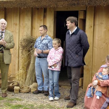 The opening of the reconstructed early medieval hut with speeches by Clive Waddington, Philip Deakin MBE and Mike Young of Tarmac © ARS Ltd 2026