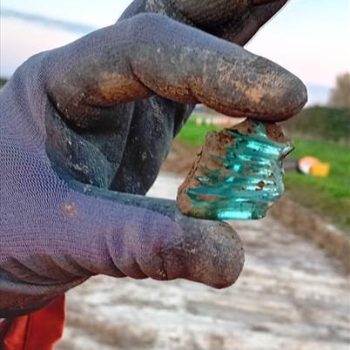 A fragment from a blown glass vessel, likely Roman in date © ARS Ltd 2025