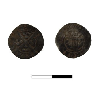 Medieval penny issued by Edward II (1307-1327) featuring his portrait on the obverse and the long cross and “CIVITAS CANTOR”, meaning “City of Canterbury”, the mint location © ARS Ltd 2026