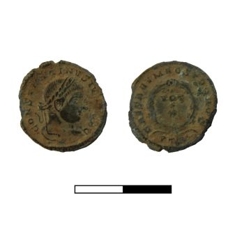 Roman bronze coin issued during the reign of Constantine I (c.321324) but featuring his son, Constantine II © ARS Ltd 2026